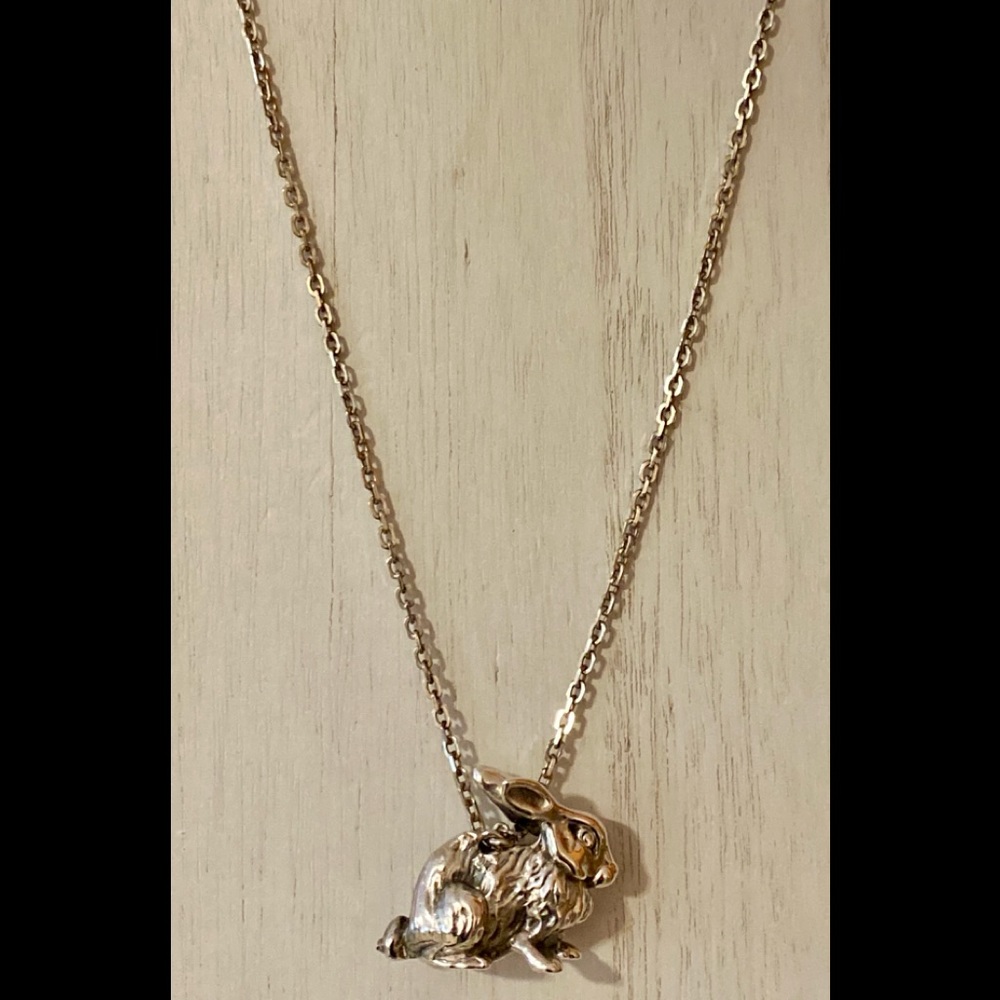 925 Solid Sterling Silver Easter Bunny Rabbit Pen… - image 5